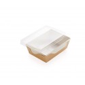 Combi Salad box karton kraft/wit  + PET deksel ( 50 stuks)