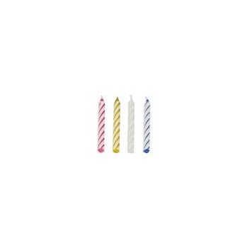 Bougies d'anniversaires 6 cm couleurs assorties 5 ( 144 pièces)