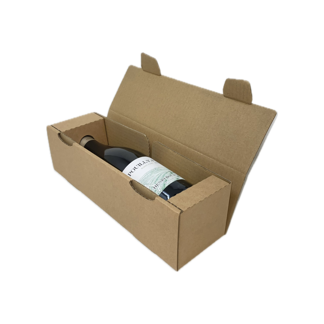 Boites coffret 1 bouteille en carton brun