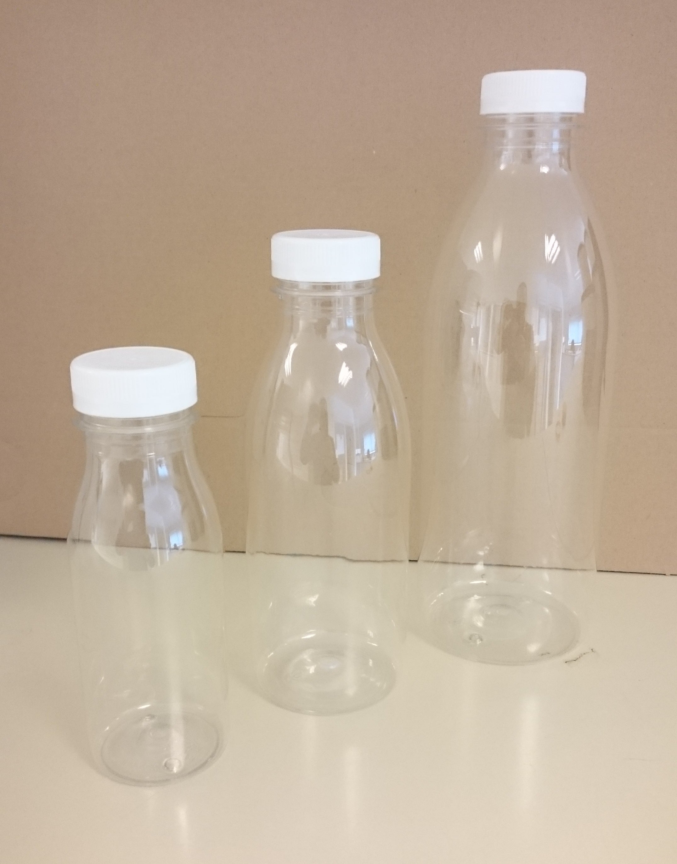 Bouteille à jus 250ml transparent avec bouchons