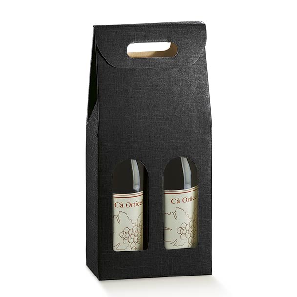 Boites portables 2 bouteilles noir