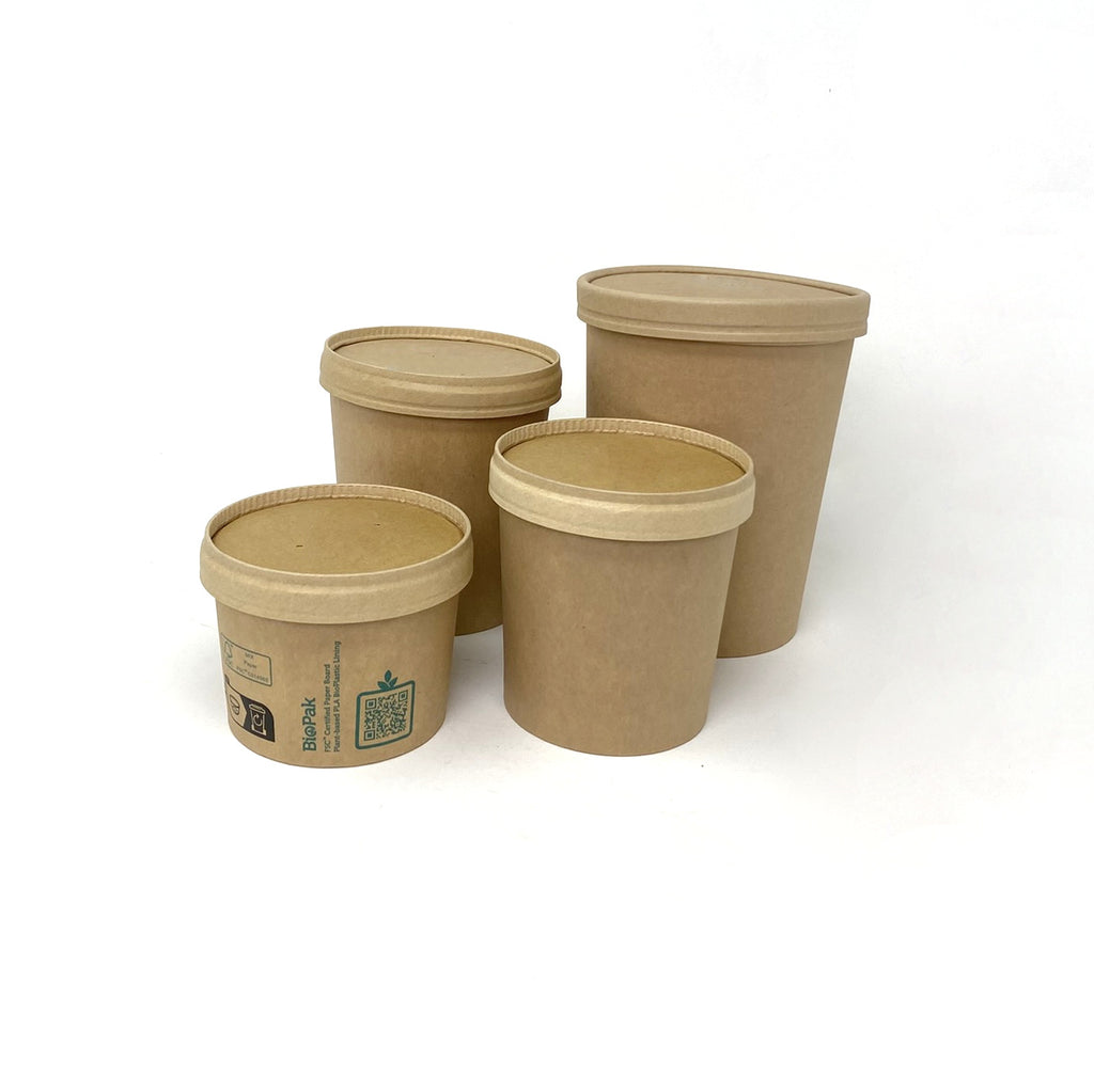 Pot en carton 960ml avec couvercle carton