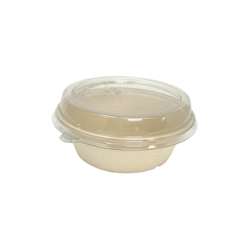 Bols compostables 1200ml en bagasse avec couvercle transparent