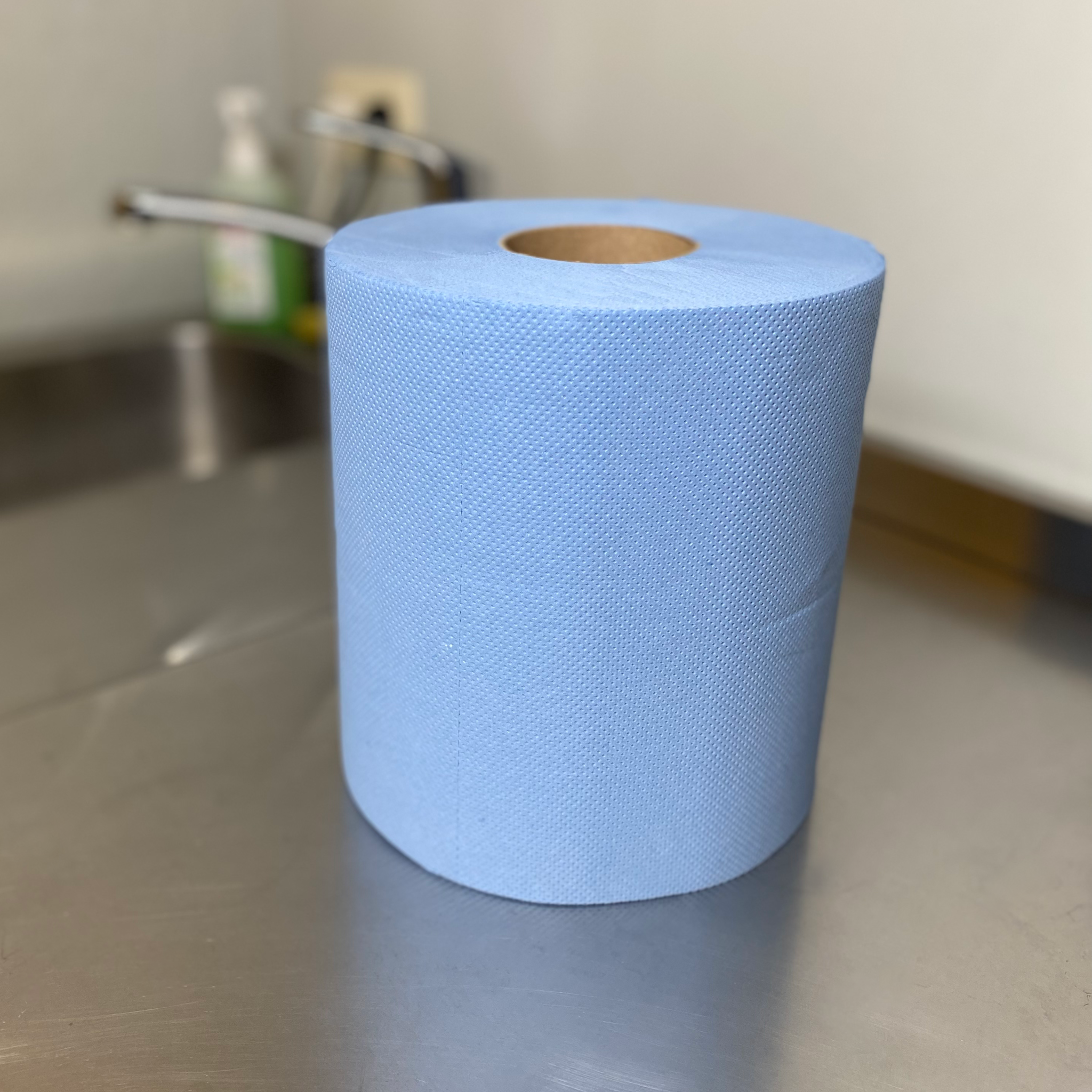 Papier d'essuyage MIDI 2-plis bleu prédécoupé 6pces