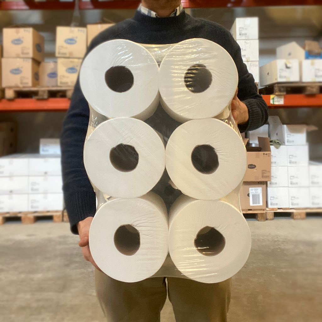 Papier d'essuyage MIDI 1-ply blanc 6pces