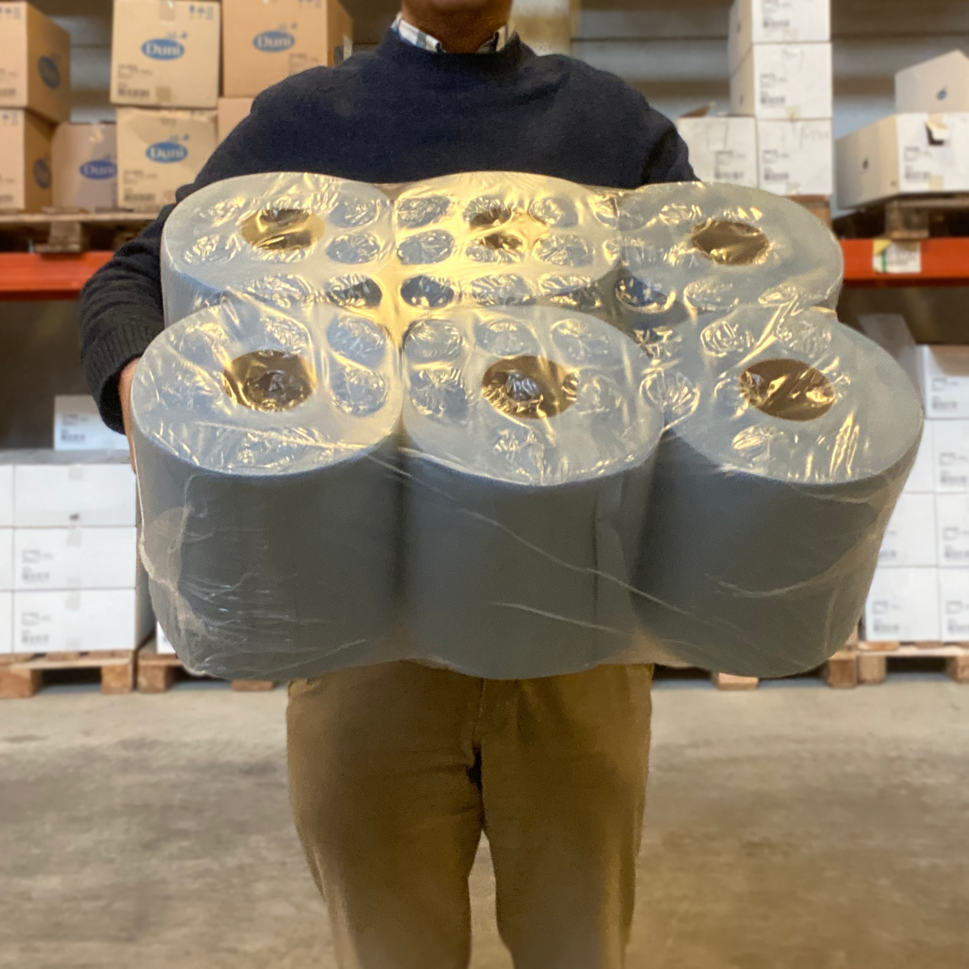 Papier d'essuyage MIDI 2-plis bleu prédécoupé 6pces