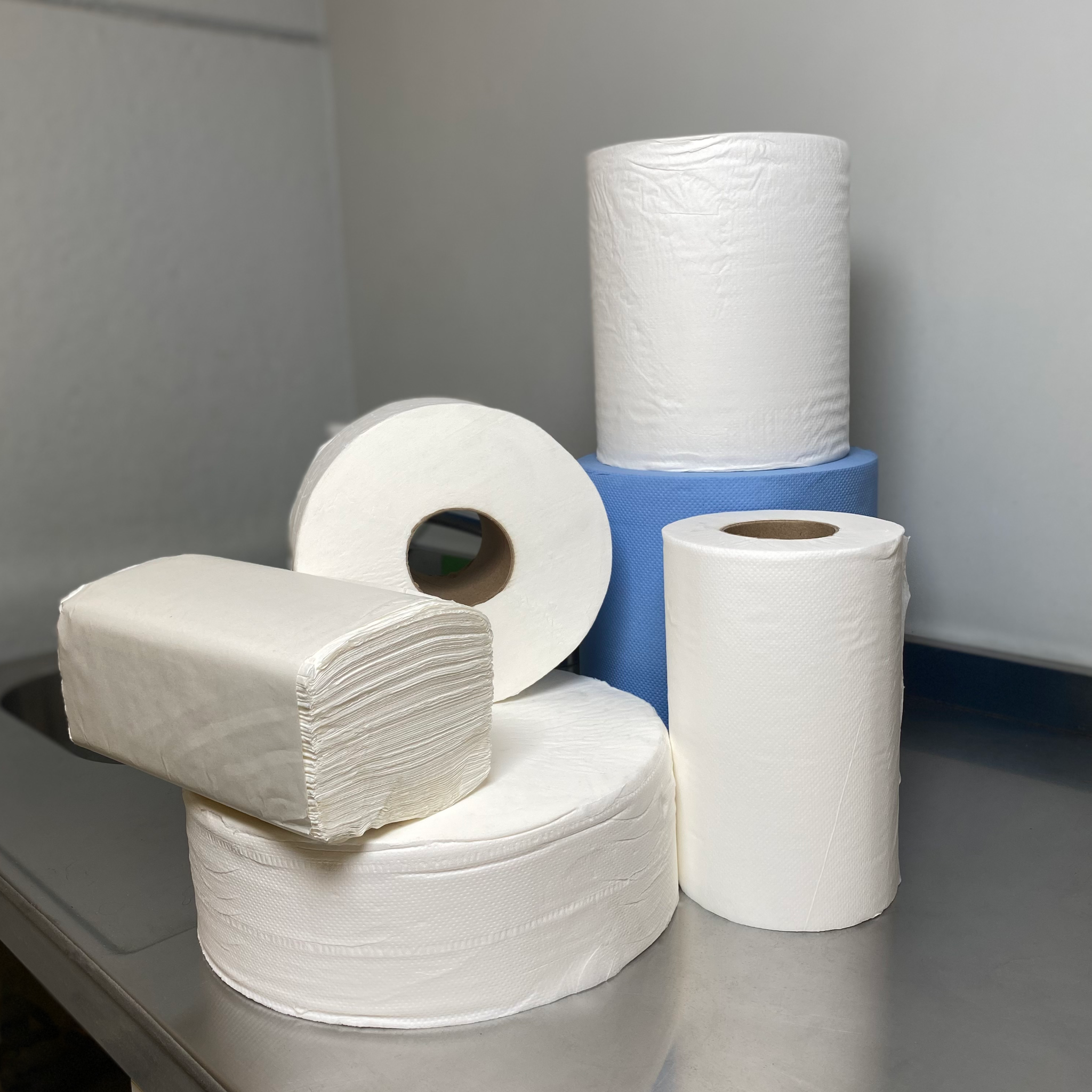 Papier d'essuyage MIDI 1-ply blanc 6pces