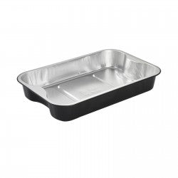 Ramequins alu premium 1920cc noir/argent avec couvercle transparent