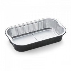 Ramequins alu premium 940cc noir/argent avec couvercle transparent