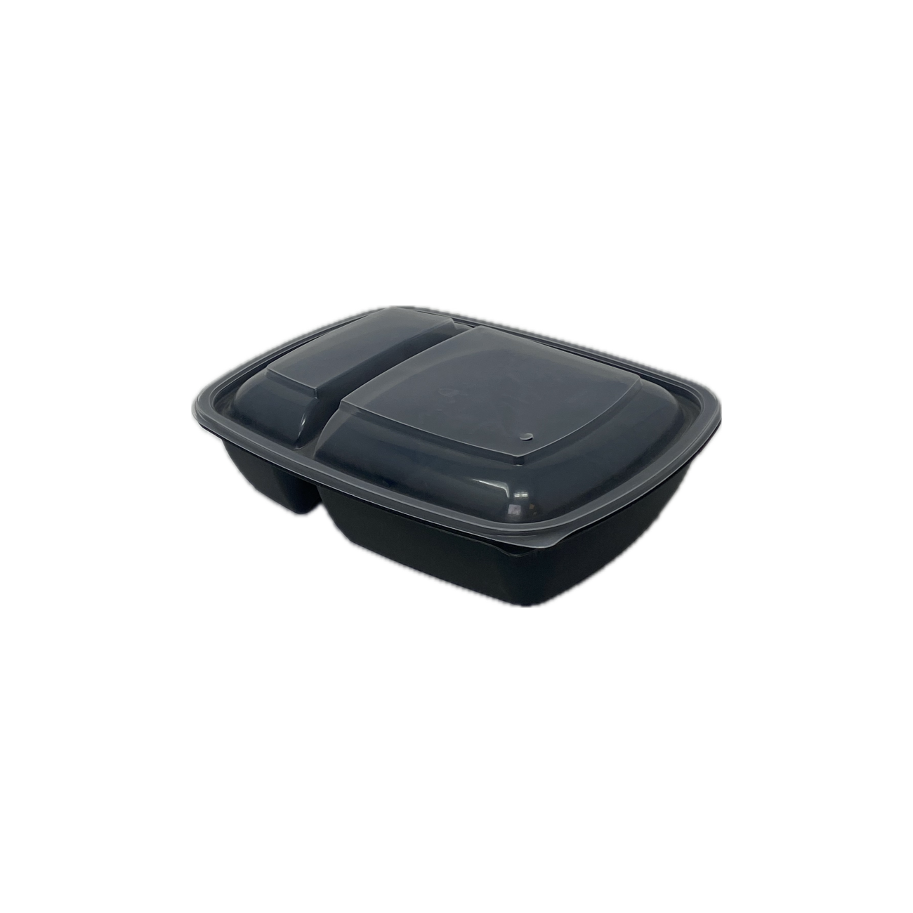 Barquettes 2 compartiments noir 900cc avec couvercle