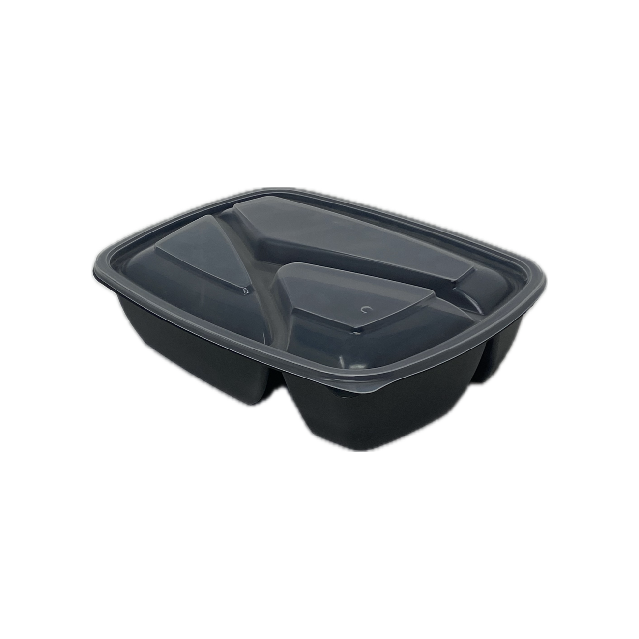 Barquettes 3 compartiments noir 900cc avec couvercle