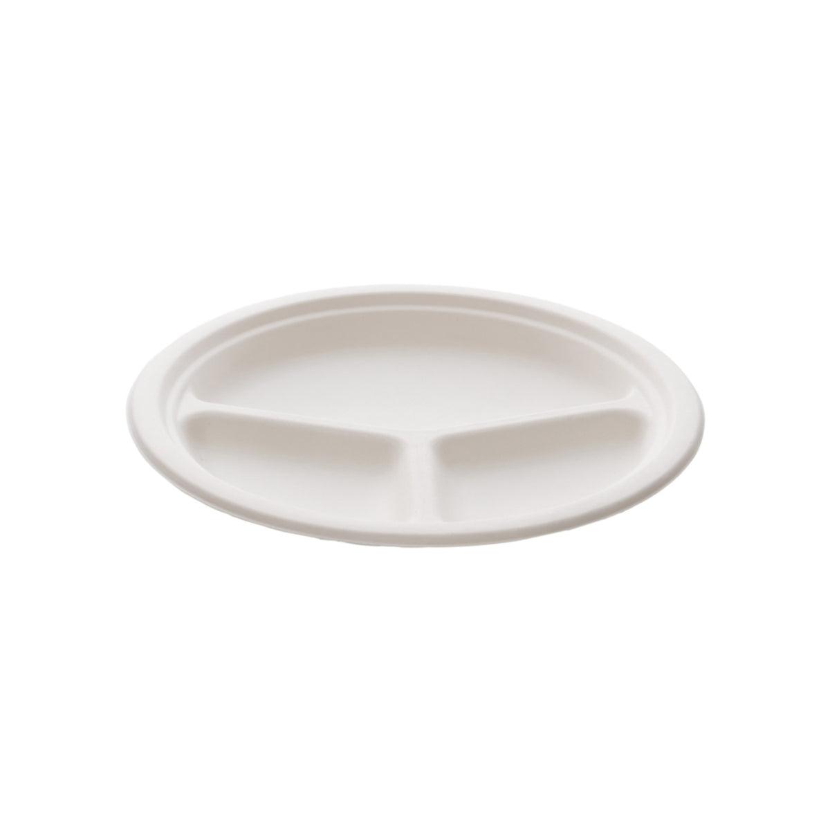 Assiette compostable 3 compartiments en bagasse Ø26cm