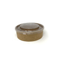 Salad bowl kraft brun 650ml avec couvercle transparent