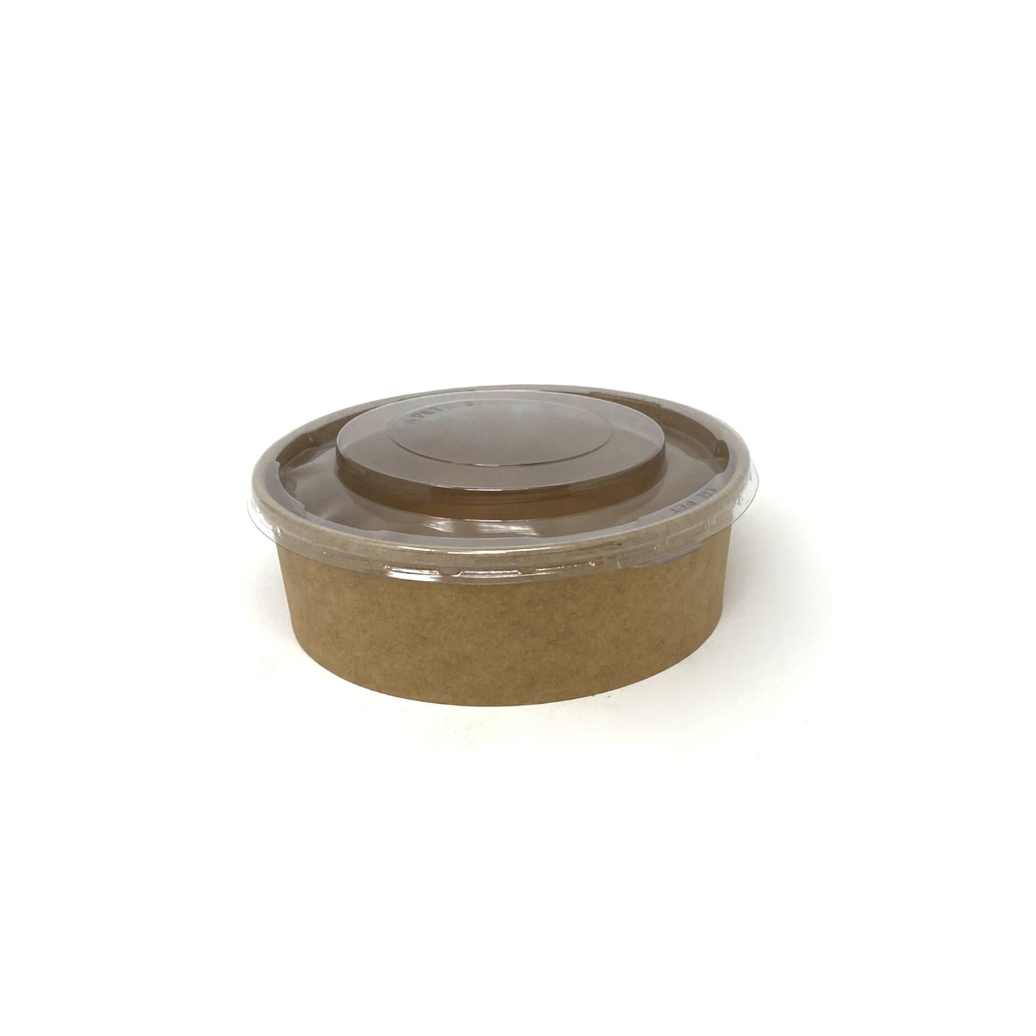 Salad bowl kraft brun 650ml avec couvercle transparent