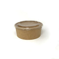 Salad bowl kraft brun 800ml avec couvercle transparent