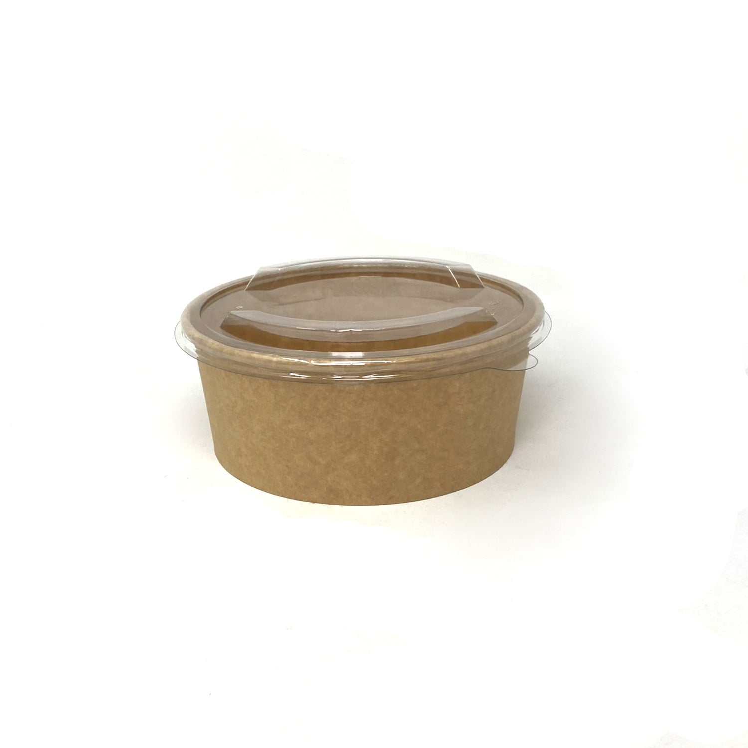 Salad bowl kraft brun 800ml avec couvercle transparent