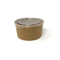 Salad bowl kraft brun 1000ml avec couvercle transparent