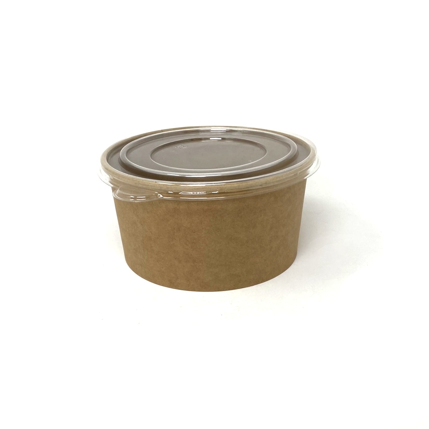 Salad bowl kraft brun 1000ml avec couvercle transparent