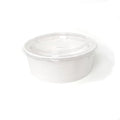 Salad bowl en carton blanc 1300ml avec couvercle transparent