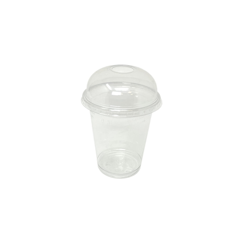Gobelets à smoothie transparent 300ml avec couvercle dome + trou